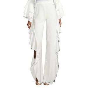 Alice and Olivia flare white pants size 4